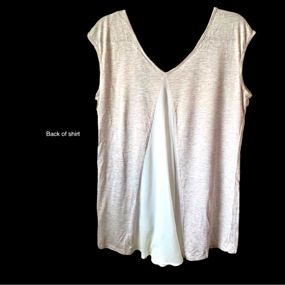 Mossino long sheer double layered look. Size L, NWT, beige sand & cream colors.